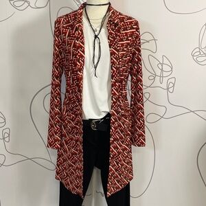 Wayf -Geometric Red and brown Dress/Duster size S/M (?)